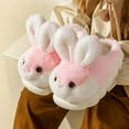 thumbnail image 2 of Generic Slip on Furry Plush Flat Home Winter Round Toe Keep Warm Cute Rabbit Slippers Shoes for Toddler Boys Girls Comfortable Autumn Winter Clothes for Holiday Christmas Party（8-9 Years Pink）, 2 of 9