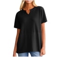 thumbnail image 5 of Womens Tops Under $10 Women's Casual V Neck T-Shirts Short Sleeve Waffle Knit Shirts Loose Summer Tunic Tops Blouse Trendy Clothes 2025, 5 of 9