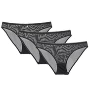 Womens Panties Basic Underwear Everyday Breathable Lace Mesh Soft Brief 6 Pack