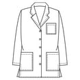 thumbnail image 4 of Panda Uniform Made To Order 32-Inch Women's Professional Look Five Button Short Lab Coat, 4 of 6