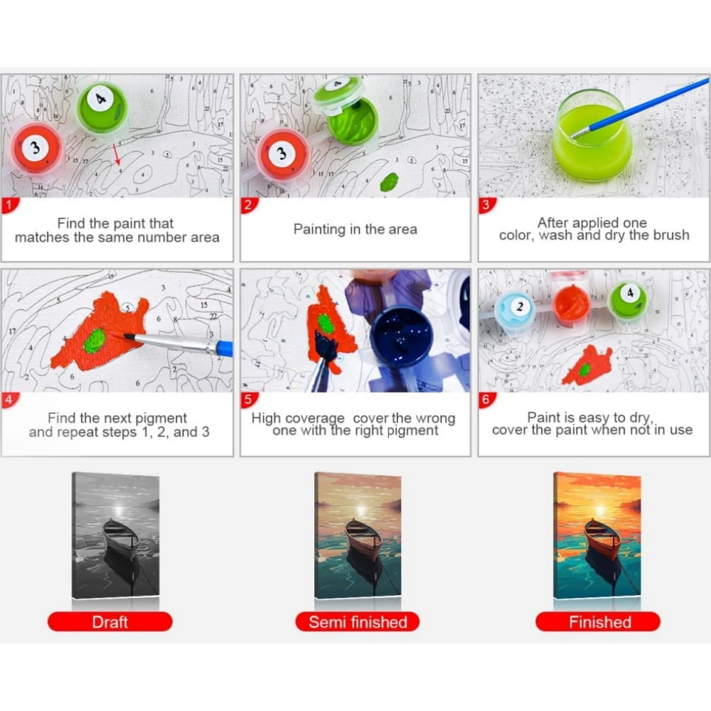 ななページ Amazon.com: Lake Paint by Numbers Kits for Adults Beginners