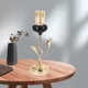 thumbnail image 1 of Rose Shape Metal Candle Holder Decorative Candlestick Candle Stand Centerpiece for Candlelight Dinner Wedding Table Home P 11x33cm Macarena Candelero de pilar, 1 of 8