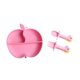 thumbnail image 5 of Plato De Silicona Con Ventosa Para Vajilla, Plato Compacto Para Comida Para La Mesa, Para Niños Pequeños, Color Rosa Y Manzana A Manzana rosa A, 5 of 8