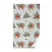 Christmas Bells Cotton Face Towels Soft Hand Towel Absorbent Bathroom Towel for Kitchen Hotel Decoration