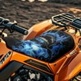 thumbnail image 4 of Uorisanigo ATV Seat Cover Anti-Slip Blue Lightning Skull Seat Cover Protection Compatible with Most ATV for Polaris Scrambler 400 500 850 1000, Waterproof Polyester Material, 4 of 7