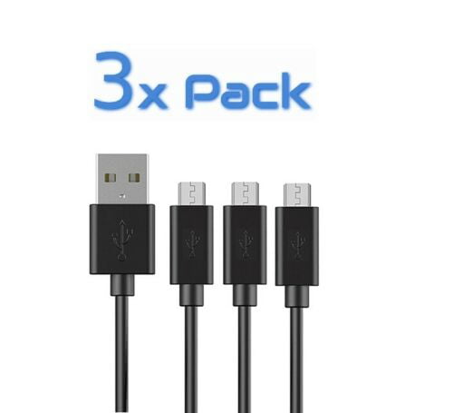 High Speed Sync and Long Charger Cord Wire for Google Nexus 10 6ft 3 Pack Long Universal Micro USB Data Cord Black Micro USB Cable by NEM