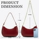 thumbnail image 3 of Bolso de hombro para mujer Y2K Trendy Hobo, bolso de mano de piel vegana con 2 correas ajustables y extraíbles (rojo), 3 of 7