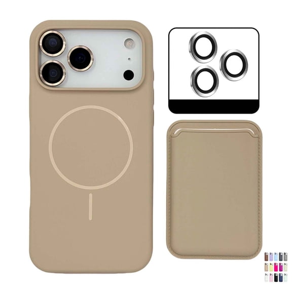 Allytechgroup for iPhone 11 Magnetic Wallet Case with Credit Card Holder [Camera Lens Protector]  Compatible with MagSafe Shockproof Phone TPU & Hard Back Case, Desertgold