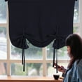 1Pc Blackout Curtain Rod Pocket Roman Shade for Bedroom Living Room