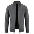 thumbnail image 2 of Herrnalise Men's Fashion Autumn And Winter Stand Collar Sweater Casual Fleece Jacket Gray, 2 of 5