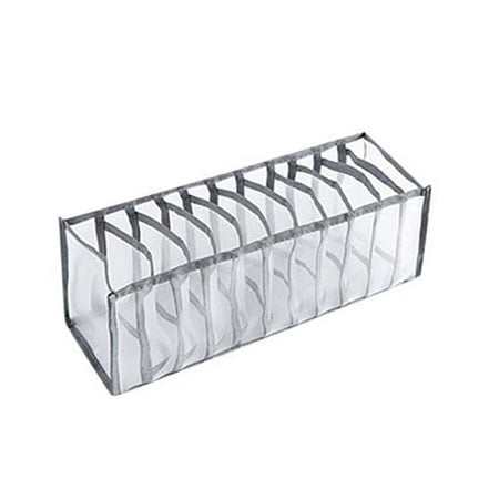 XIANXIAN 11 Grid Mesh Folding Storage Bag Compartments Bra Storage Box Organizer Underwear Drawers Underpants with Housekeeping & Organizers