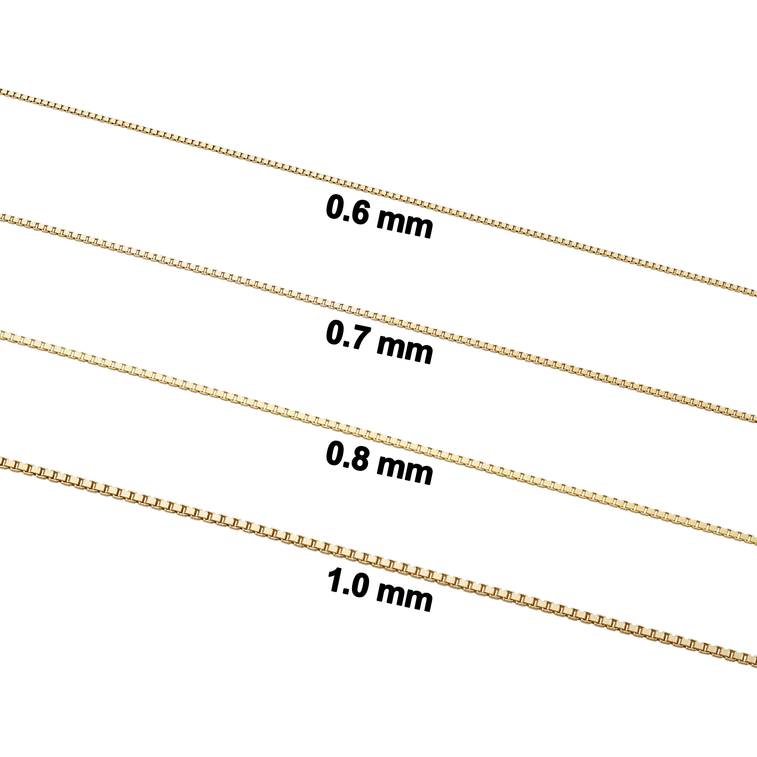 KoolJewelry 14k Yellow Gold Venetian Box Chain Pendant Necklace for Women (0.7 mm, 22 inch)