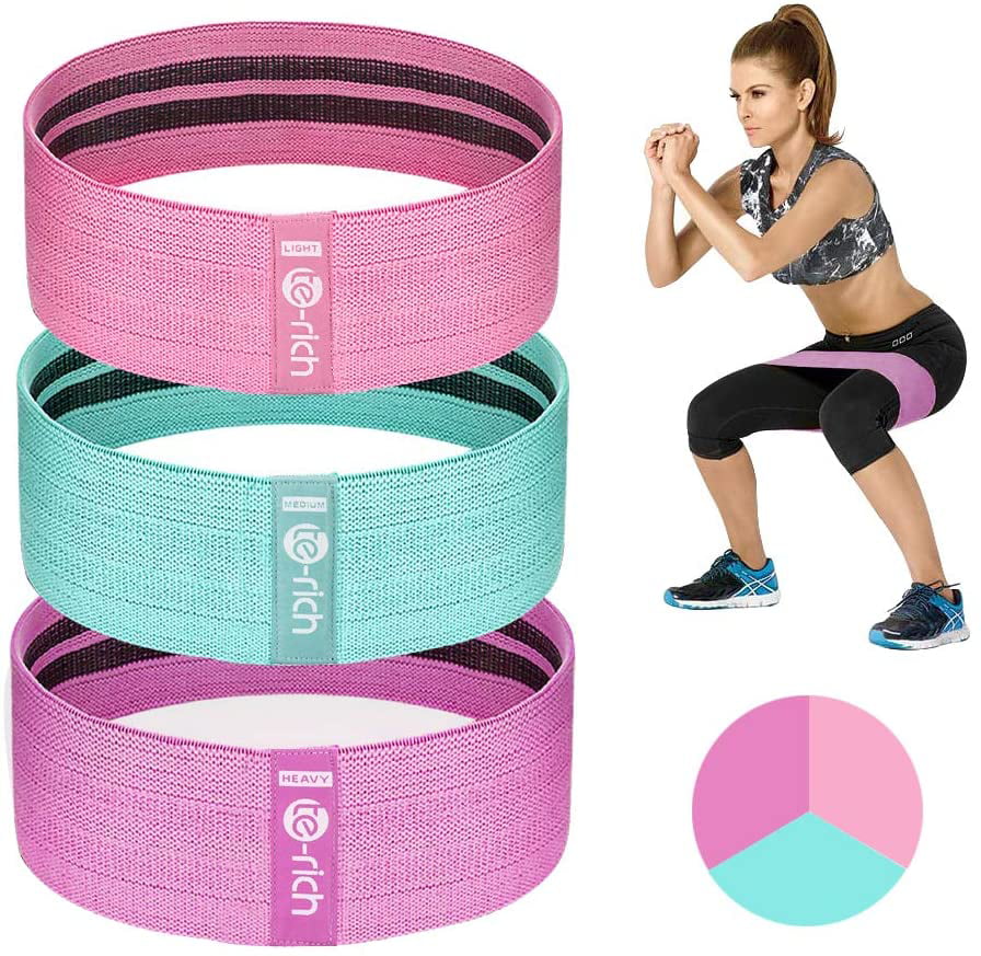 Booty Bands,Resistance Bands for Legs and Butt Non Slip Fabric Booty Workout Bands for Legs Butt Squat Glute Hip Resistance Loop Exercise Bands Set for Women/Men Stretch Fitness Bands 
