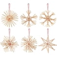 thumbnail image 2 of Estrella de paja el árbol de Navidad, juego de 24 estrellas de paja festivas - colgante de paja natural para decoraciones de árboles de Navidad, adornos navideños - con una hermosa caja de madera Ormromra HFP-0467, 2 of 8