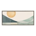 thumbnail image 3 of Kate and Laurel Sylvie Mid Century Modern Abstract Geometric Coastal Landscape Framed Canvas Wall Art by The Creative Bunch Studio, 18x40 Gray, Modern Abstract Sunset Landscape Art for Wall, 3 of 7