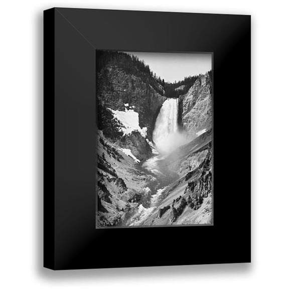 Adams, Ansel 11x14 Black Modern Framed Museum Art Print Titled - Yellowstone Falls, Yellowstone National Park, Wyoming. ca. 1941-1942