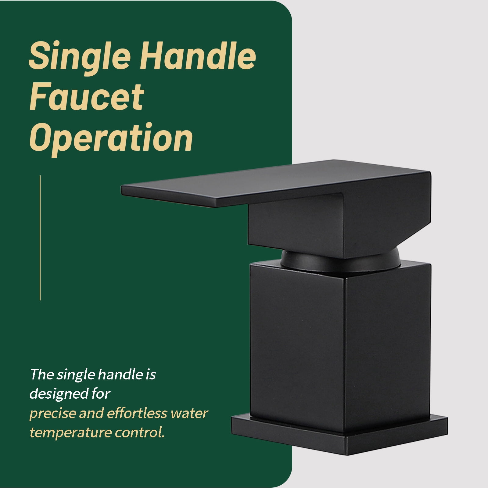Cobbe Single Handle 2-Hole Mount Bathroom Sink Faucet with Wide Waterfall Spout Matte Black