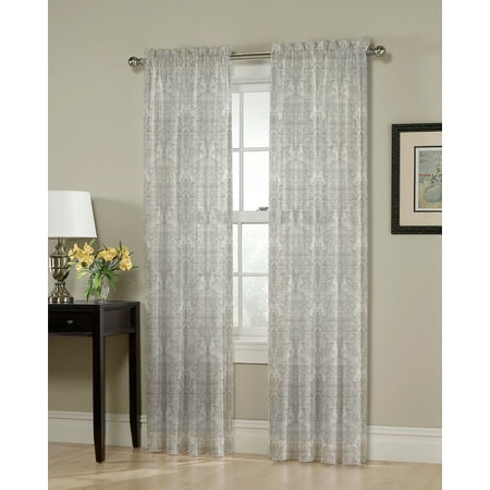 - Mainstays Damask Single Curtain Panel