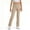 Khaki, variant on SonxaHe Big Girls' Uniform Pants Stretch High Waist Active Straight Leg Pants Kids Cozy Solid Athletic School Wear Trousers Beige,Sized 9-10