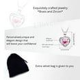 thumbnail image 7 of Ladies Platinum Plated Heart Shaped Cubic Zirconia Crystal Pendant Fashion Birthstone Necklace for Women Y890 (Pink), 7 of 7