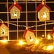 thumbnail image 3 of Guirnalda de luces de madera de 2 m con diseño de árbol de Navidad hueco | Luces LED blanco cálido | 10 casas | Alimentación por batería o USB, 3 of 5