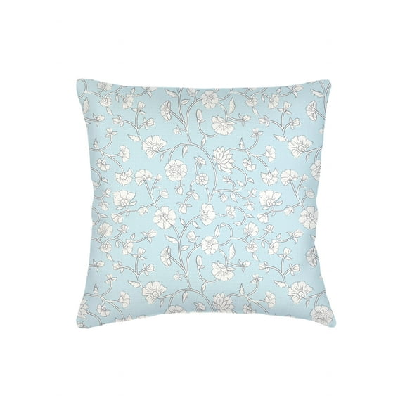 Blue Jaipur Floral Linen Pillow 20x20 Down