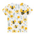 thumbnail image 6 of LNWUY Boys Girls Fashion Printed Casual Tops Middle Kids Short Sleeve Loose Comfort Breathable Round Neck Tops Yellow 5 Years, 6 of 7