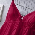 thumbnail image 6 of Lenpel Nightgown with Built in Bra for Women Lace V Neck Spaghetti Strap Sleepwear Mini Dresses Fashion Ruffle Trim House Pajama Dresses, 6 of 7