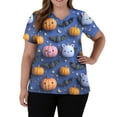 thumbnail image 5 of LHVUOA Halloween Scrub Tops for Women Nurse Uniforms Stretch Short Sleeve Nurse Scrubs Tee Cute Halloween Blouse T-Shirts Tee Tops, 5 of 5