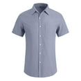 thumbnail image 7 of Aiyino Men's Casual Linen Button Down Shirt Short Sleeve Beach Shirt，Light Blue, 7 of 7