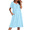 Light Blue, variant on Nightgowns for Women Cotton House Dress with Pockets Short Sleeve Mumu Dress Embroidered Lounge Dress