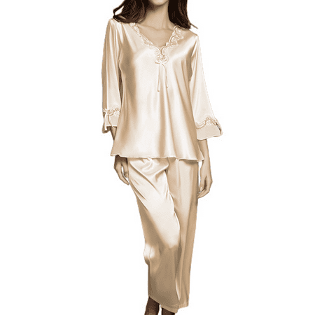 

Homgro Women s Soft Pajamas Lounging Pajama Set Cozy V Neck Family Classic Pj Set Apricot Medium