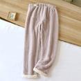 thumbnail image 2 of Tnhcen Women's Maternity Coral Fleece Sleep Pants - Adjustable Waist Loose Fit Solid Color | Pregnant Women's Wearable Outdoor Pajama Pants M-XL, 2 of 6