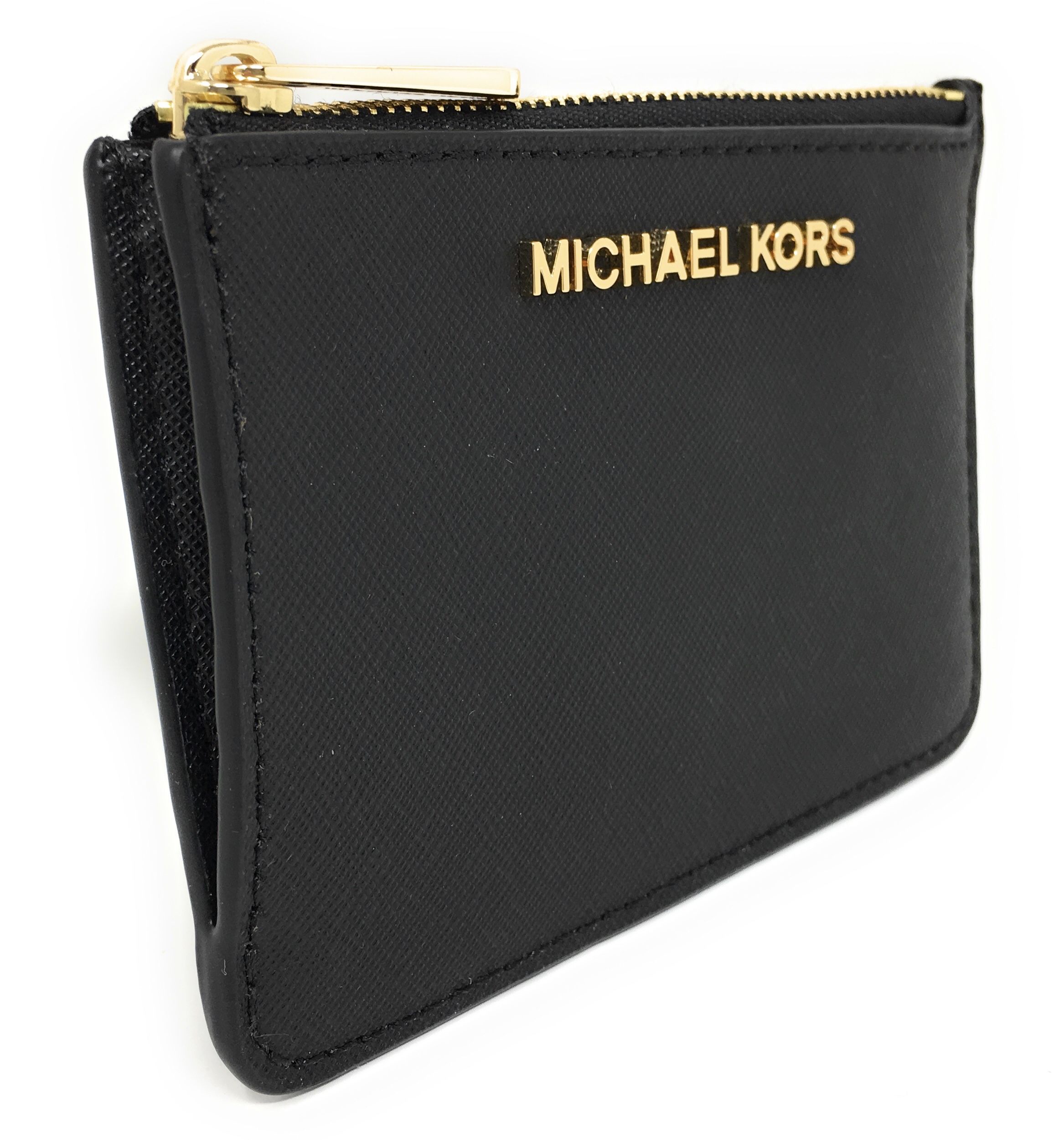 Michael Kors Jet Set Travel Small Top Zip Leather Coin Pouch / Wallet - Black - image 3 of 7