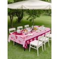 thumbnail image 3 of Outdoor Tablecloth with Umbrella Hole and Zipper, Happy Valentine's Day Rectangle Table Cloth 54x80 Inch Waterproof Tablecloth, Pink Love Hearts Romantic Picnic Table Cover for Patio Camping, 3 of 7