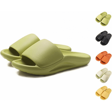 

AVEKI Women s Non-Slip Pillow Slide Slippers Thickened Sole Quick Drying Bathroom Shower Sandals Green Size: 40/41