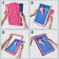 thumbnail image 6 of ELEHOLD Rugged Hybrid Case for Walmart ONN 10.1 Inch Tablet Gen 3 2022(Model:100071485), Tri-Layers Hard PC Soft Silicone Hidden Kickstand Anti-Scratch Shockproof Heavy Duty Kids Case,Navy + Rose, 6 of 7