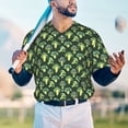 thumbnail image 5 of Hirioo Broccoli 3 for Men's Baseball T-shirt Shirts Short Sleeve Casual Summer Button Stretch T Shirts,Size S-4XL-XX-Large, 5 of 7