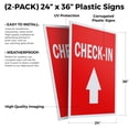 thumbnail image 2 of Check-in With Up Arrow (2-PACK) 24" x 36" Plastic Signs | Sign Insert 4mm Corrugated Plastic Signs Storefront Window Poster, 2 of 2