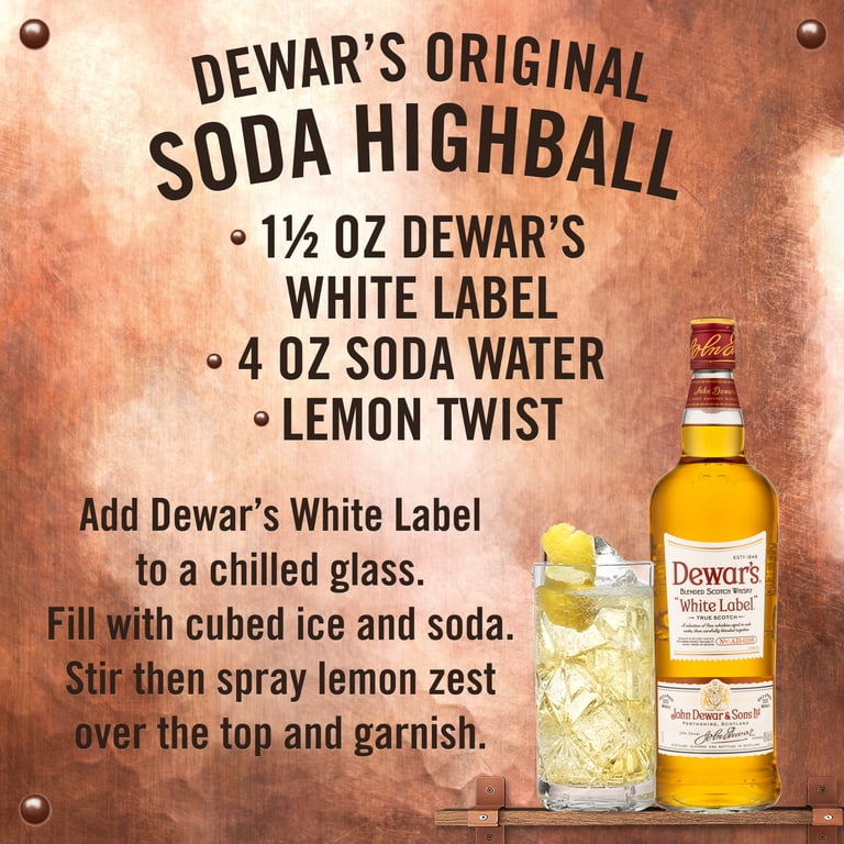 Dewar's White Label Blended Scotch Whisky, 1 L Bottle, ABV 40