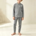 thumbnail image 5 of hotojiny 2PCS Children Thermal Set Base Layer Mock Neck Long Sleeve Top Comfy Long Pants Soft Skinny Kids Outfit(Gray,11-12 Years), 5 of 8