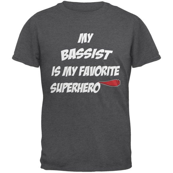 Bassist is My Superhero Dark Heather Adult T-Shirt - Small