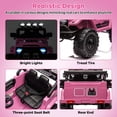 thumbnail image 2 of 12V Kids Ride On Car, Electric Truck Ride On Toys with 5MPH Max Speed, Remote Control, LED Lights, and Music for Kids Gifts, Pink, 2 of 7