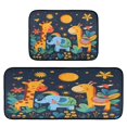 thumbnail image 7 of Dailycode 2 Pcs Kitchen Rug Set Non Slip Absorbent Soft Floor Mats for Kitchen Bathroom Elephant Giraffe Flowers 19.7"x27.6"+19.7"x47.2", 7 of 7
