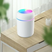 Mini Humidifier Bedroom Office Living Room Portable Low Noise Diffuser Atmosphere Light Mist Sprayer, White