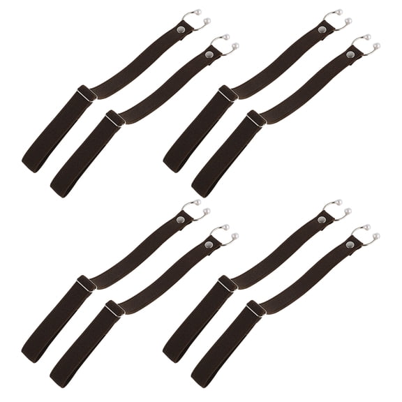 BESTYASH 4 Pairs Detachable Elastic Anti- Shoe Straps for High Heel Sandals and Shoes, Dark Brown Bands