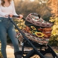 thumbnail image 4 of Renewold American Tribal Highland Cow Sunflower Brown Stretchy Baby Car Seat Covers Carseat Canopy, Baby Breastfeeding Stroller High Chair Shopping Cart Cover, 4 of 5