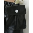 thumbnail image 6 of hirigin Little Girls PU Leather Skirt Outfits, Plain Color High Waisted Short Skirt + Letter Plastic Buckle Waist Belt with Bag, 6 of 9