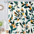 thumbnail image 2 of Spring Shower Curtain Sets,Orange and Green Leaves Bathroom Art Curtains,Floral Plants Botanical Curtains for Bathroom Waterproof Polyester 36"W x 72"L (Pack of 1), 2 of 6