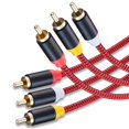 thumbnail image 1 of Cable Rca De Audio Y Vídeo De 10 Pies, 3 Rca Macho A 3 Rca Macho, Cable Av Compuesto Chapado En Oro De 24 Quilates, Compatible Con Decodificador, Amplificador De Altavoz, Reproductor De Dvd Y Más (10, 1 of 5